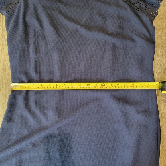 Elle Elegant Navy Blue Eyelet Dress - Picture 9 of 9